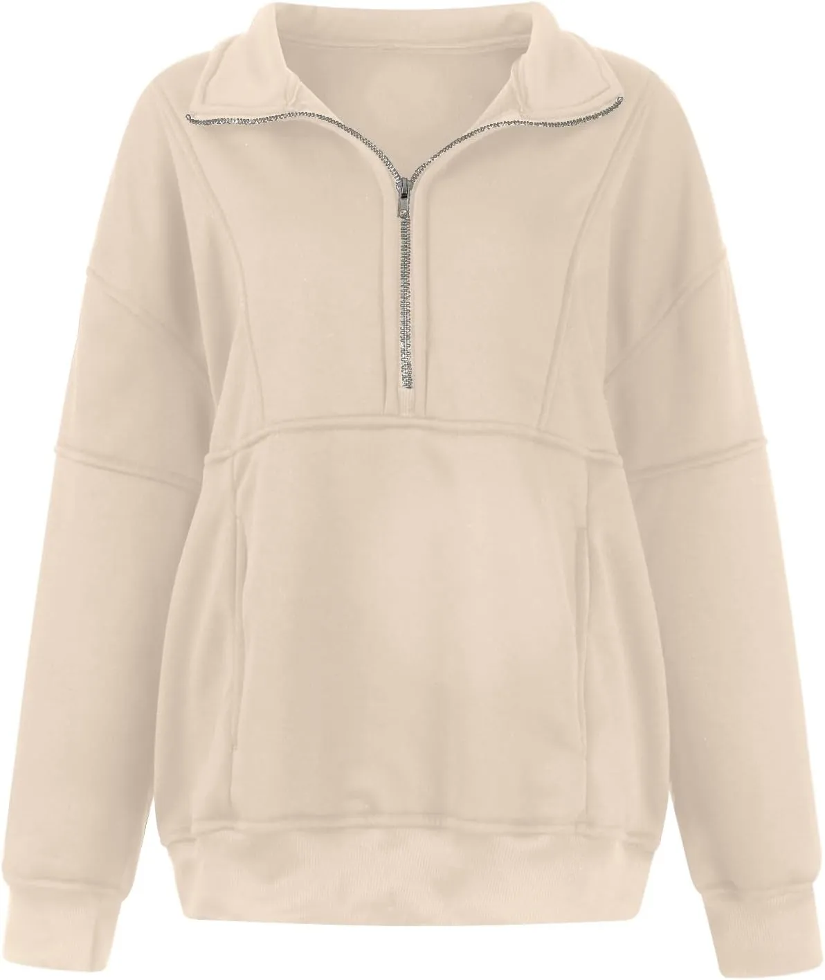 Zip Up Hoodie Women Oversized Drop Shoulder Fleece Sweatshirt with Pockets Thumb Hole Loose Comfy Fall Sweater 2024