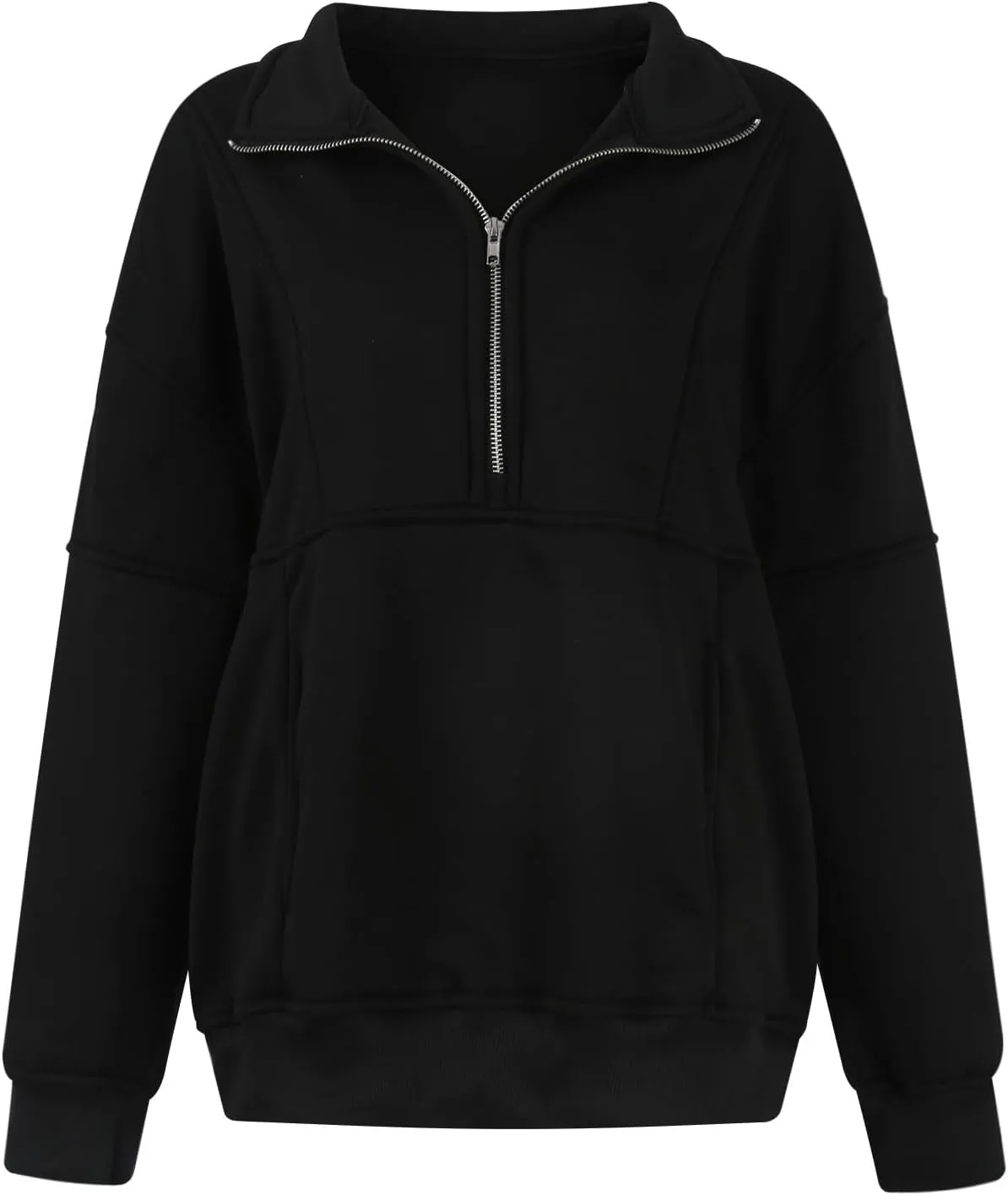 Zip Up Hoodie Women Oversized Drop Shoulder Fleece Sweatshirt with Pockets Thumb Hole Loose Comfy Fall Sweater 2024