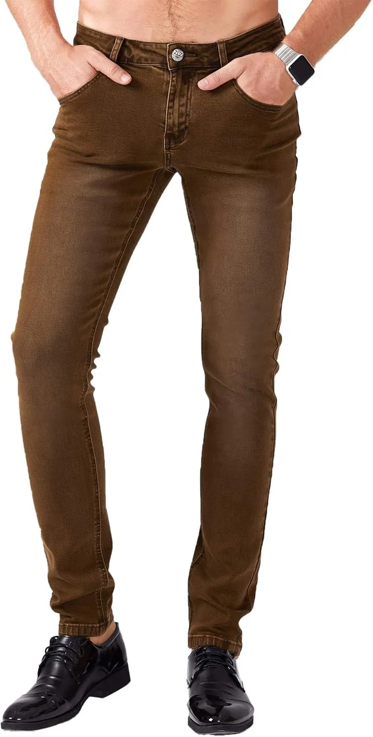 ZLZ Jeans Pants Slim Fit, Younger-Looking Fashionable Colorful Comfy Stretch Jeans Pants for Men, Skinny Jeans Stretch Fit ??