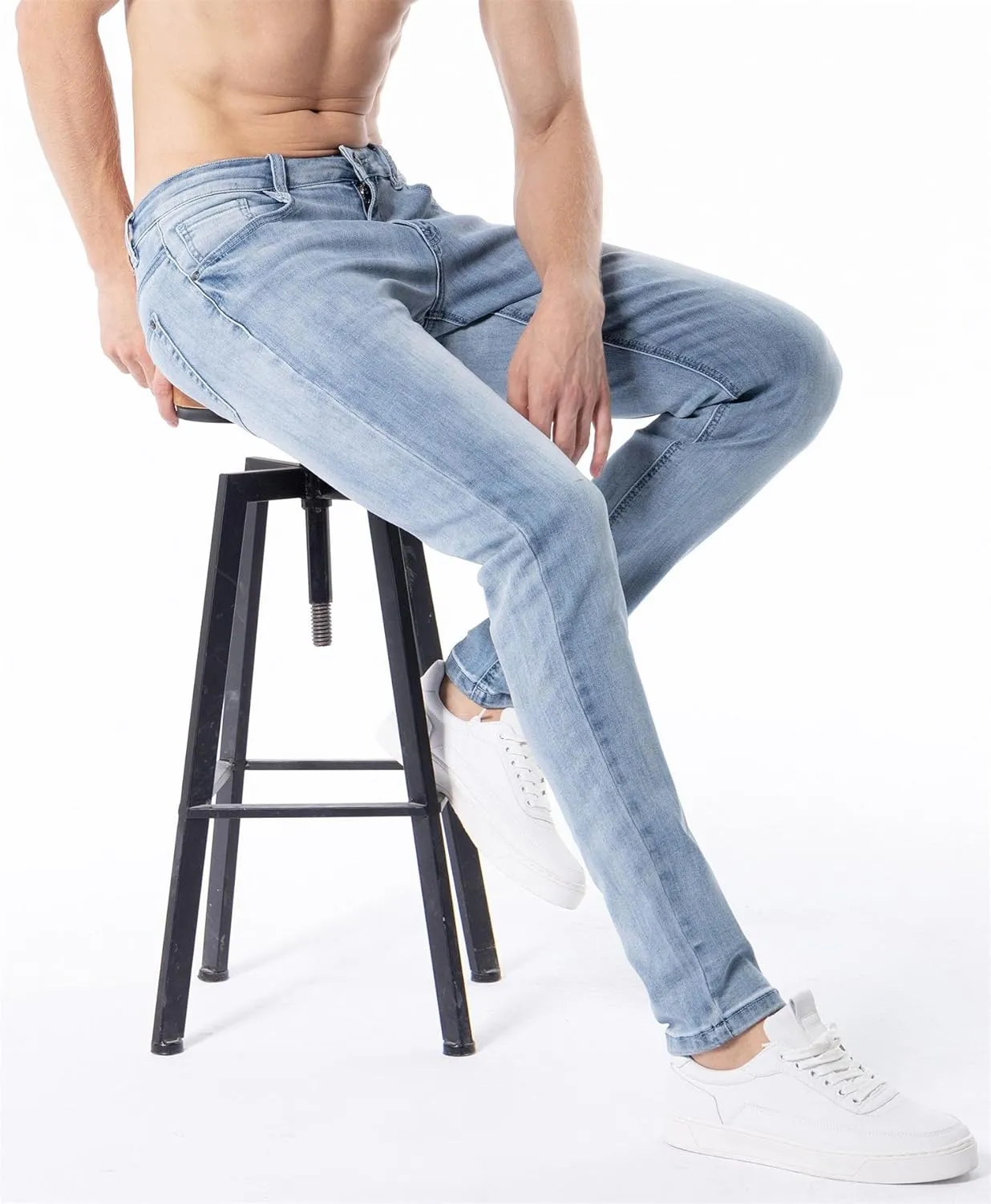 ZLZ Jeans Pants Slim Fit, Younger-Looking Fashionable Colorful Comfy Stretch Jeans Pants for Men, Skinny Jeans Stretch Fit ??