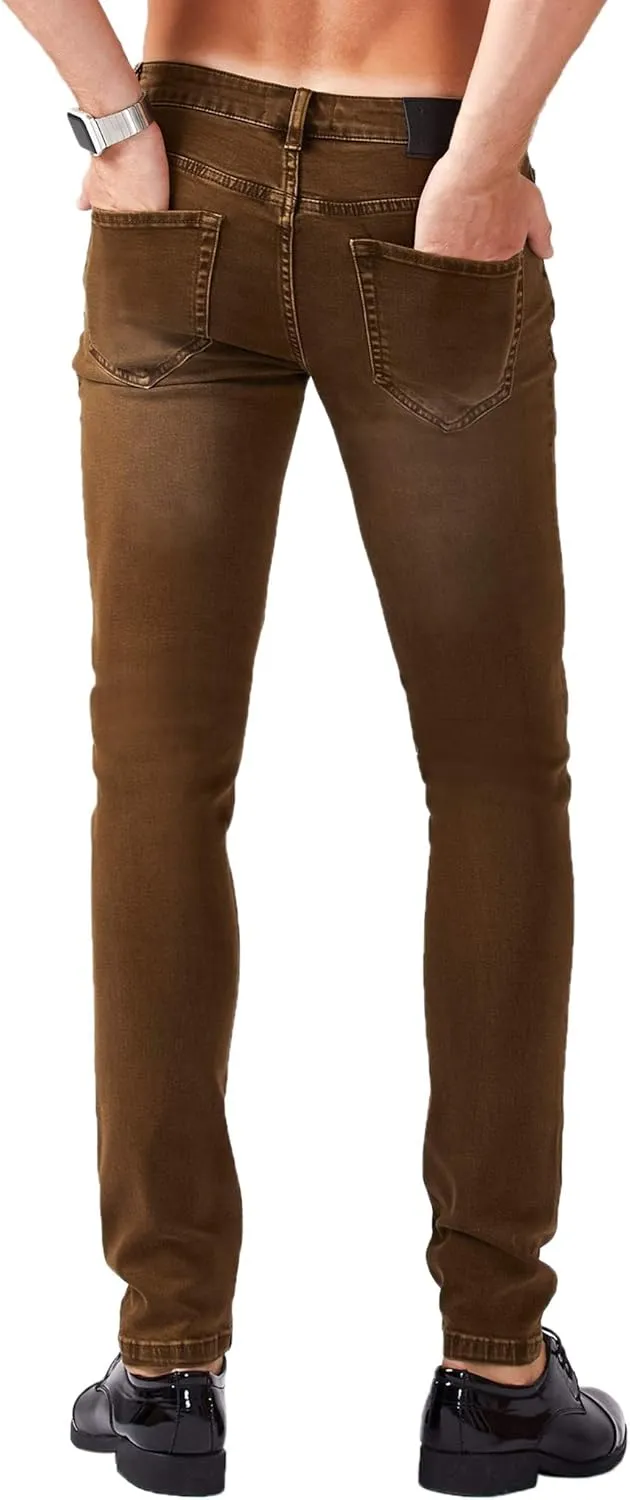 ZLZ Jeans Pants Slim Fit, Younger-Looking Fashionable Colorful Comfy Stretch Jeans Pants for Men, Skinny Jeans Stretch Fit ??