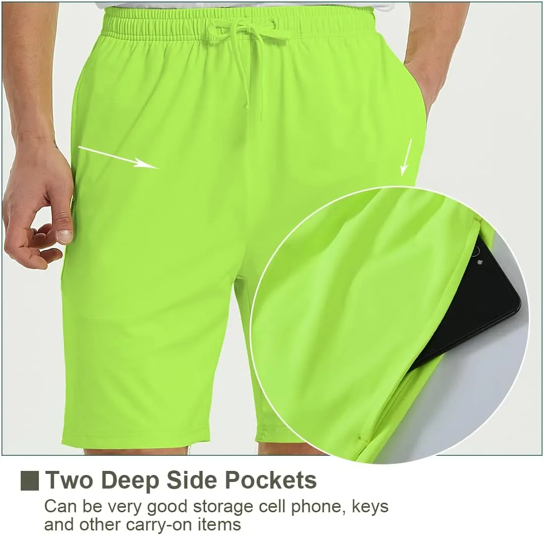 ZONBAILON Mens Athletic Shorts with Pockets, Workout Shorts Elastic Waistband Running Shorts