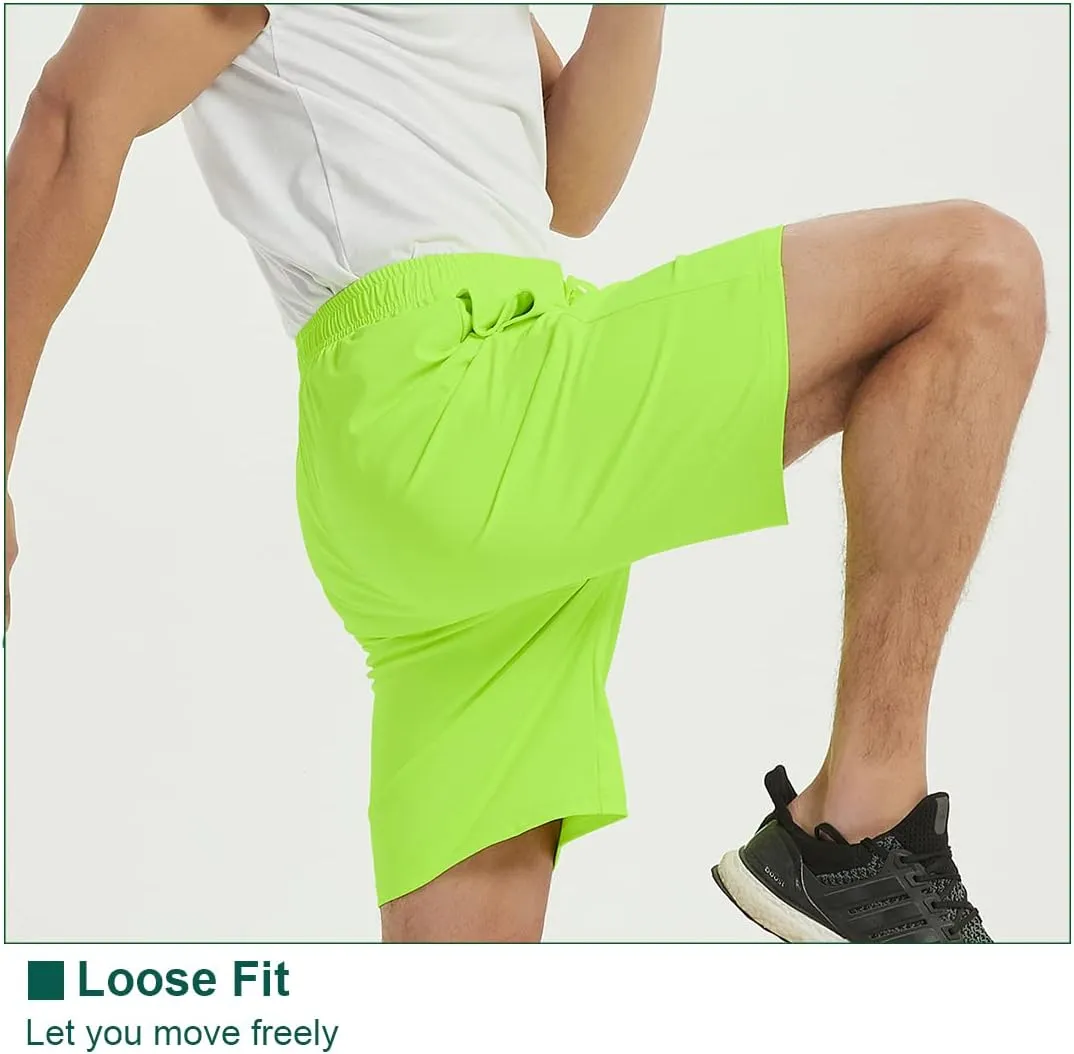 ZONBAILON Mens Athletic Shorts with Pockets, Workout Shorts Elastic Waistband Running Shorts