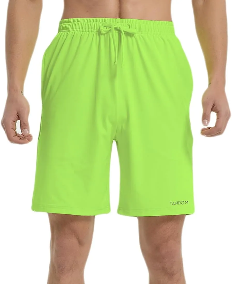ZONBAILON Mens Athletic Shorts with Pockets, Workout Shorts Elastic Waistband Running Shorts